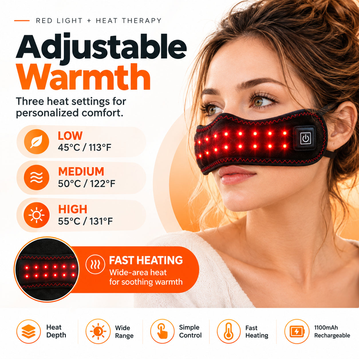 Red Light Heated Nose Mask